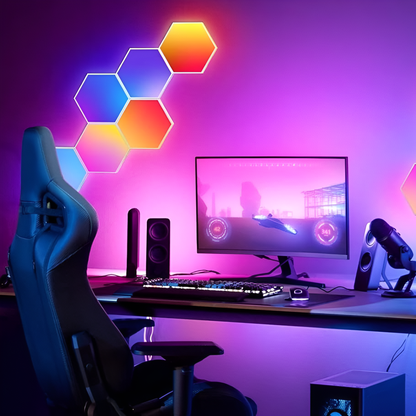Paneles LED Hexagonales Modulares RGB - VibeNest Aura