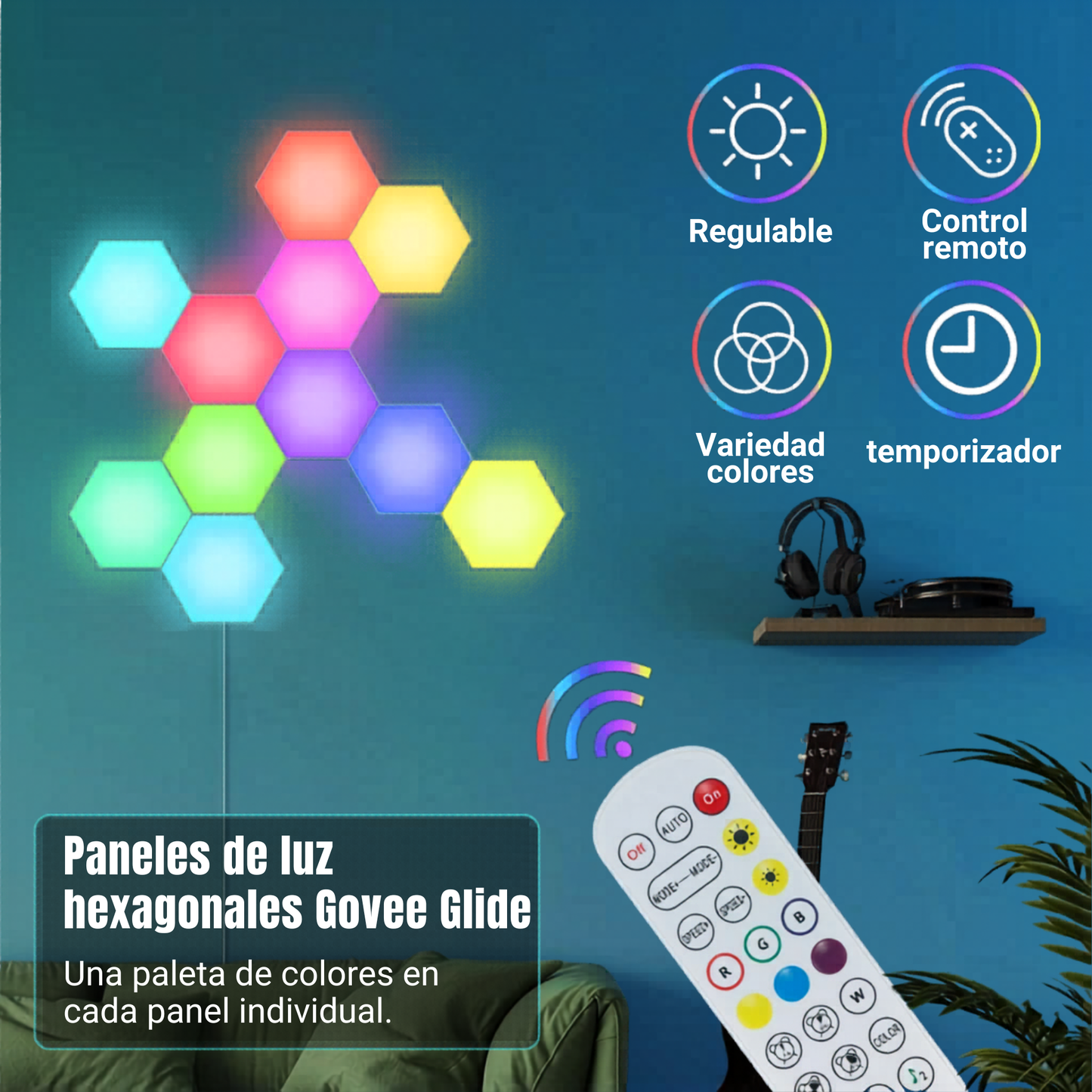 Paneles LED Hexagonales Modulares RGB - VibeNest Aura