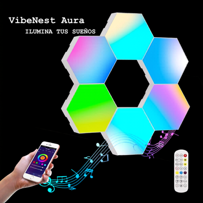 Paneles LED Hexagonales Modulares RGB - VibeNest Aura